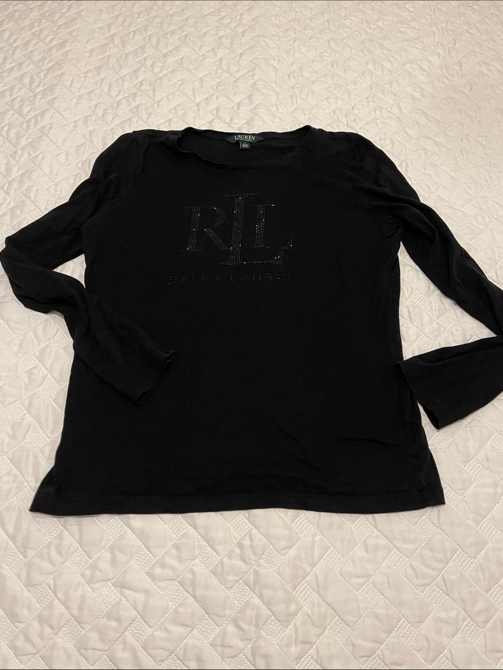 Ralph Lauren Black Long-Sleeve Logo Top